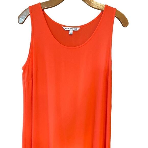 Elizabeth and James Sz S Orange Maxi Ruffle Sleeveless Boho Lightweight Dress - Picture 4 of 10